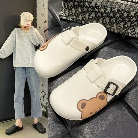 包头半拖鞋女夏外穿2025新款时尚懒人网红洞洞鞋小众法式超火凉拖图片