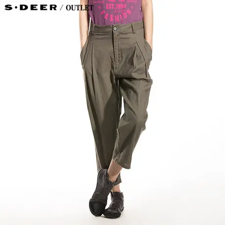 sdeer圣迪奥2014新款夏装女装随意感简洁休闲中裤2280774商品大图