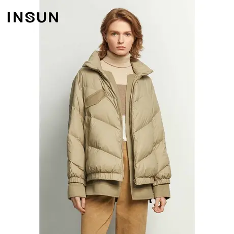 INSUN恩裳冬季衣摆宽松羽绒服商品大图