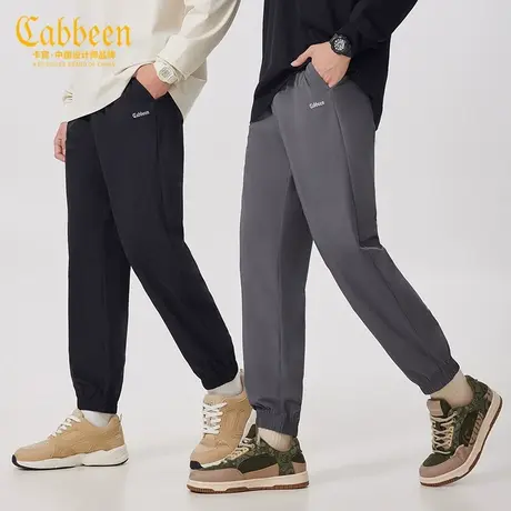卡宾男装 凉感尼龙四面弹休闲裤2024春新款宽松长裤LOGO刺绣潮流Y商品大图