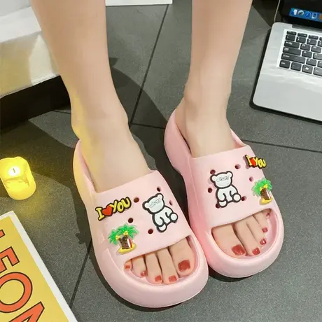 凉拖鞋女外穿厚底增高室内家居防滑女士拖鞋夏季时尚新款沙滩凉拖商品大图