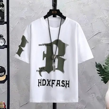 男士短袖t恤潮牌潮流夏季2023新款青年男装休闲打底衫上衣服体恤商品大图