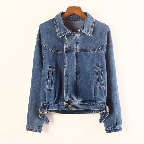 牛仔外套女宽松流行韩版春秋新款夹克学生bf网红短款上衣拉链商品大图