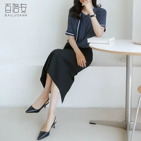 百洛安通勤百搭半身裙女气质高腰显瘦中长款包臀裙夏OL职业一步裙图片