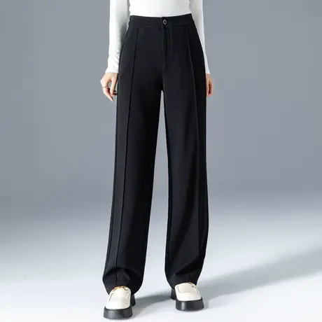 高腰垂感阔腿裤女2023年新款黑色西装裤春秋妈妈裤子休闲裤直筒裤商品大图