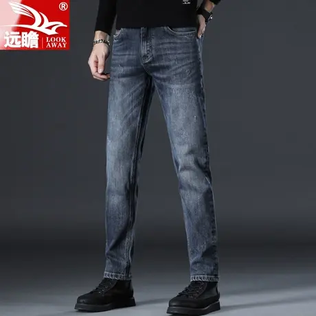 男士牛仔裤宽松直筒2022秋冬新款男装冬季青年高端休闲百搭长裤子商品大图