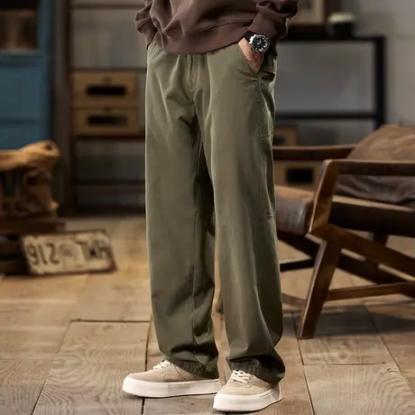 男款工装裤潮流松紧腰男士上档次裤子百搭大码春秋时尚潮流工装裤商品大图