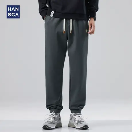 hansca束脚运动裤男秋季重磅美式复古纯棉宽松休闲痞帅运动卫裤子商品大图