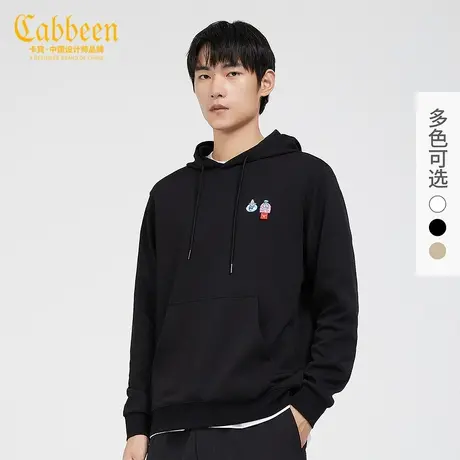 【清仓2件159元】Cabbbeen卡宾男装绣花连帽卫衣潮流休闲上衣商品大图