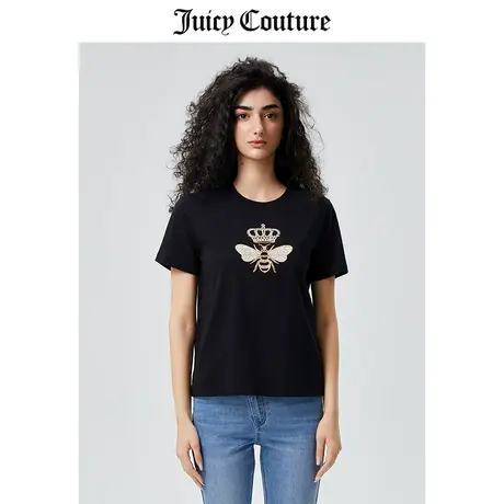 Juicy Couture橘滋T恤女2023夏季新款纯棉圆领半袖上衣短袖T恤女商品大图