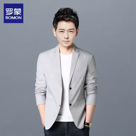 罗蒙男士休闲西服2023春秋新款中青年商务职业工装单西外套西装男商品大图