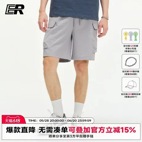 ER美式工装短裤男2025夏季新款简约潮牌宽松情侣休闲运动裤女商品大图