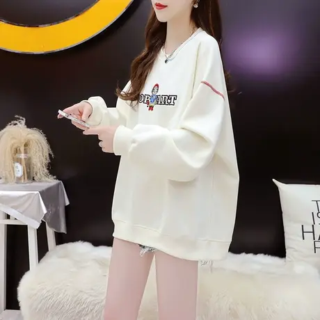 减10】春秋薄款卫衣女2023新款早秋洋气减龄宽松休闲显瘦百搭上衣商品大图