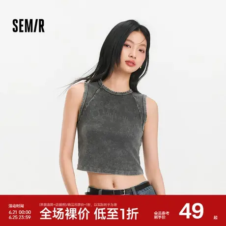 森马背心女短款紧身辣妹炸街甜酷风2025新款夏季图案做旧上衣街头商品大图