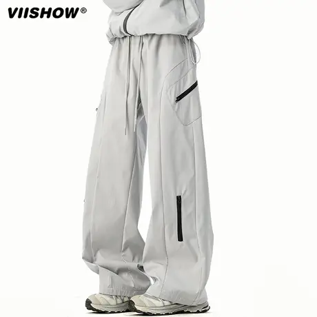 VIISHOW户外机能登山裤子男秋季美式潮牌拉链冲锋裤工装休闲长裤商品大图