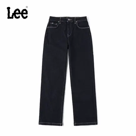 【张凌赫代言】Lee25冬新429直脚磨毛不易褪色深蓝色女保暖牛仔裤商品大图