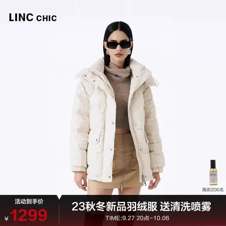 LINCCHIC金羽杰羽绒服女短款2023秋冬新品复古学院感面包服2242商品大图