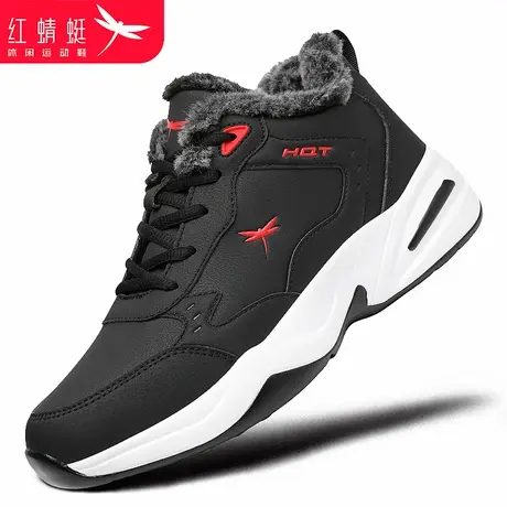 红蜻蜓男鞋冬季高帮运动鞋子厚底增高老爹鞋男款加绒保暖棉鞋冬天商品大图