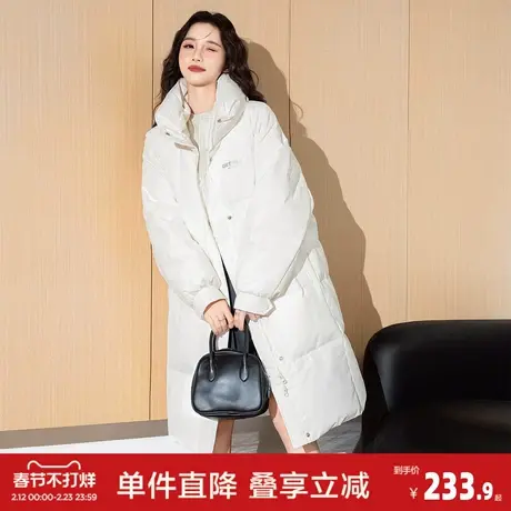 唐狮冬季新款女羽绒服中长款立领韩版潮酷加厚保暖上衣外套商品大图