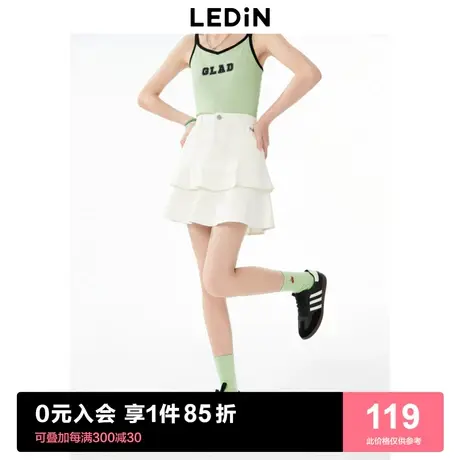 乐町高腰牛仔半身裙2023年夏季新款女装天丝牛仔裙双层蛋糕短裙图片