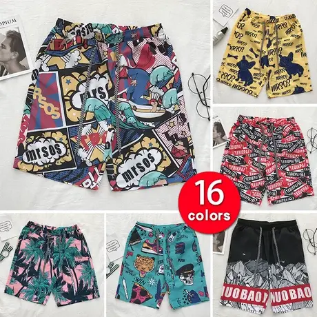 夏季沙滩裤男潮流中裤青年休闲裤短裤运动大裤衩五分裤子薄款宽松商品大图