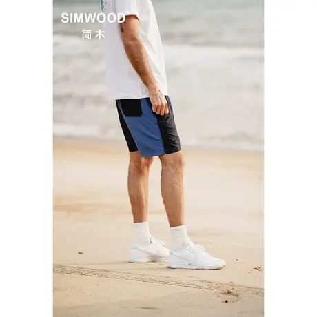 Simwood简木男装【宽松版型】新款户外薄款短裤拼色五分裤沙滩裤图片