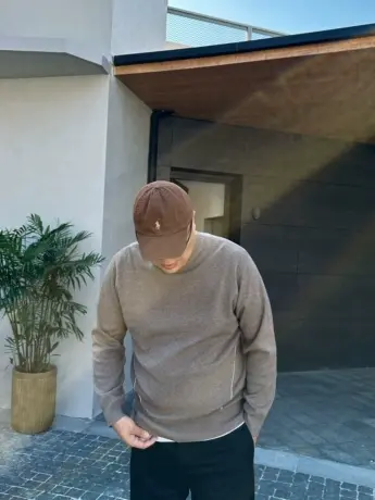 DAEVU冬新款潮胖子加肥加大码男士长袖半高领纯色打底毛衣针织衫商品大图