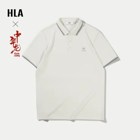 HLA/海澜之家中华龙短袖POLO衫24春夏新凉感珠地网眼上衣男图片