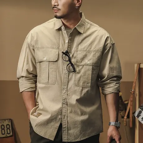 Modi Nick/摩帝尼克工装衬衫休闲复古宽松日系外套衬衫时尚潮流图片