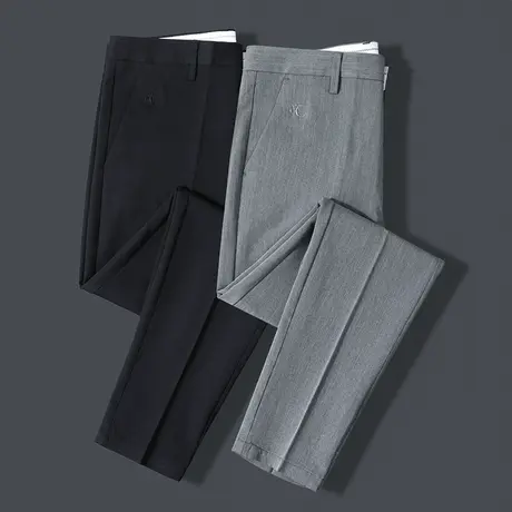 夏季薄款修身小脚休闲长裤子男士商务西裤春秋款男裤子西装工作裤商品大图