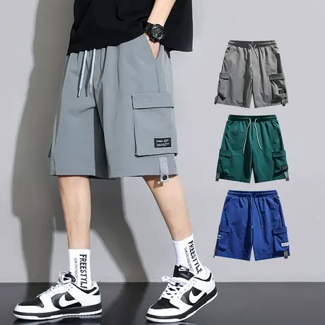 外穿冰丝工装大裤衩男款运动夏季短裤男士休闲薄款中裤子2024新款商品大图