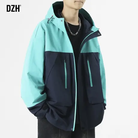 男士户外冲锋衣男春秋款潮牌连帽外套男款工装夹克2023新款登山服商品大图