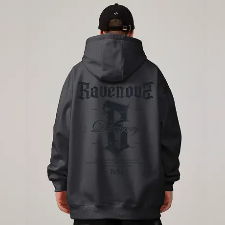 美式复古嘻哈大码卫衣男装ins纯棉重磅做旧高街外套加绒早春秋季商品大图