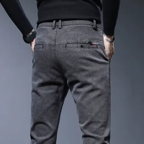 秋冬款休闲裤男士修身小脚秋季中年爸爸男装商务西裤男裤子春秋款商品大图