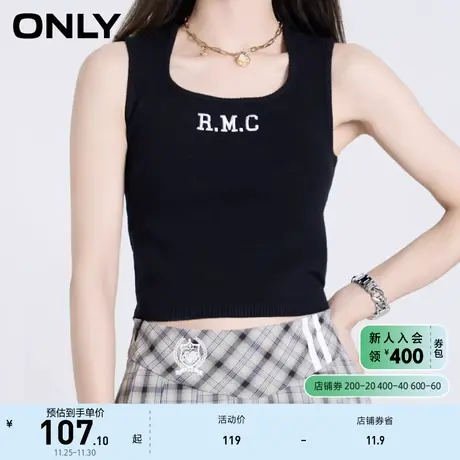 ONLY奥莱春夏时尚潮酷百搭字母圆领背心针织衫女商品大图