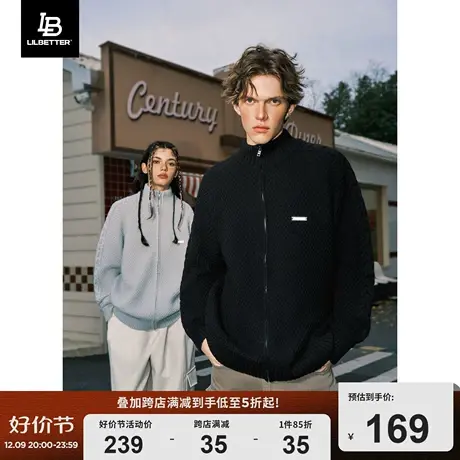 Lilbetter半高领毛衣男冬季加厚上衣情侣保暖外套高级感针织开衫商品大图