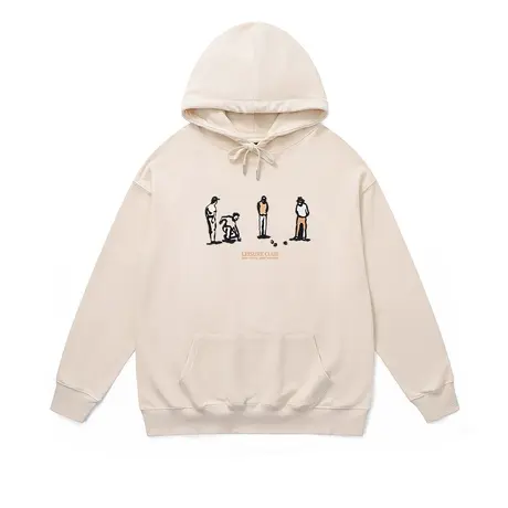 加绒加厚连帽卫衣冬季氛围感复古涂鸦印花慵懒风保暖内搭男女外套商品大图