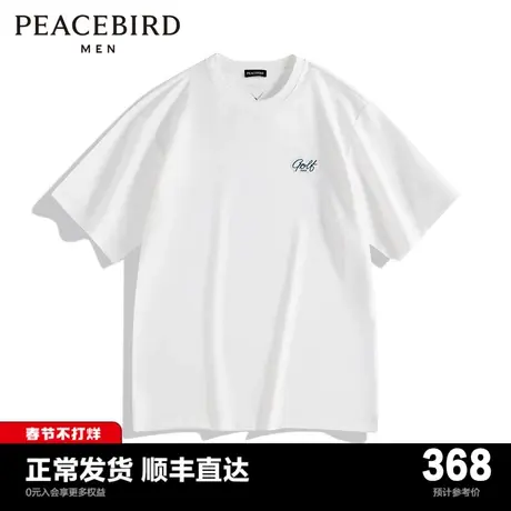 【商场同款】太平鸟男装短袖T恤24春季新款刺绣休闲T恤 B1CNE1327图片