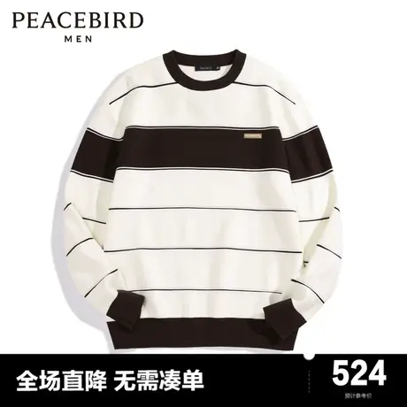 【哈利波特联名】太平鸟男装圆领条纹毛套衫新款针织衫B1EBD4438图片