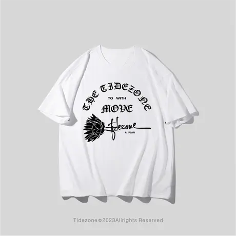 Ohlyah潮牌原创字母玫瑰花卉图案印花半袖t恤宽松圆领情侣短袖男图片