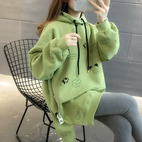 卫衣服2023年新款女装秋冬季上衣秋款秋装宽松女士外套中长款爆款图片