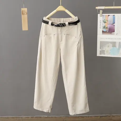韩版高腰设计感休闲阔腿裤女夏季新款宽松休闲直筒裤百搭工装裤图片