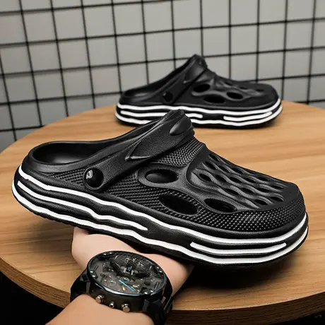 雨鞋男款夏季时尚钓鱼水鞋厨房防滑鞋厨师专用涉水鞋胶鞋男士凉鞋商品大图