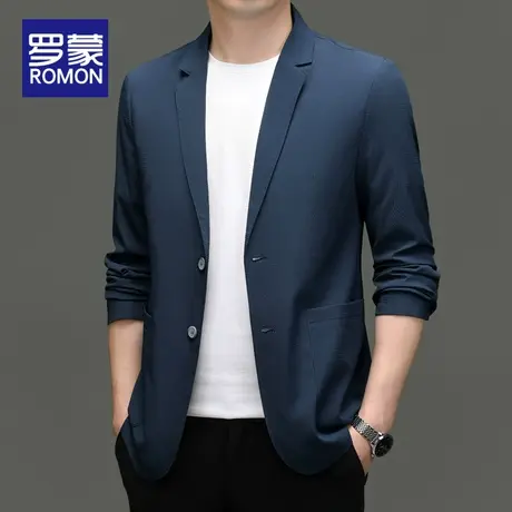 罗蒙休闲小西装男春秋季2023新款修身正装西服单件秋冬装外套上衣图片