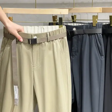 直筒休闲裤男春季商务高级感裤子男士九分裤修身西裤男春秋新款商品大图