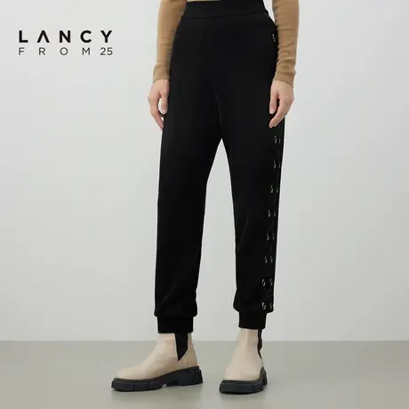 LANCY/悦朗2022冬季新款休闲裤子女通勤运动宽松女士显瘦高级裤子商品大图