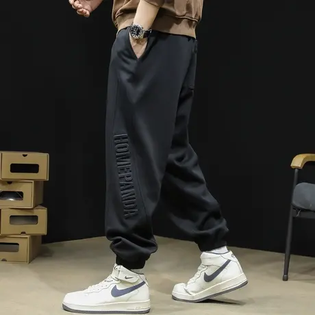 立体印花运动裤男士2023新款秋冬款大码休闲裤子秋季男裤束脚卫裤商品大图
