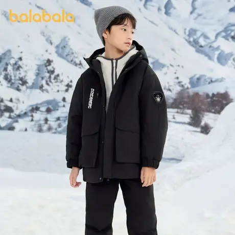 巴拉巴拉童装儿童羽绒服2025新款男童冬季中长款保暖商品大图