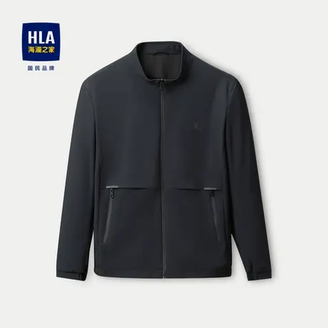 HLA/海澜之家立领夹克23秋季新款挺括纤滑潮流拉链舒适防风外套男图片