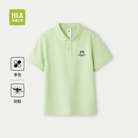 HLA/海澜之家panda wowo熊猫短袖POLO25春夏新活泼舒适上衣男女童图片